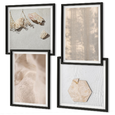 Set 4 slike u okviru Suptilne boho prirodne teksture