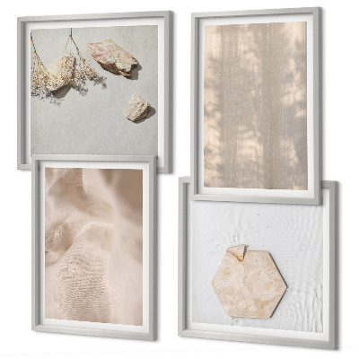Set 4 slike u okviru Suptilne boho prirodne teksture