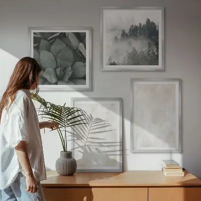 Komplet slika za spavaću sobu s motivom kamenih pastelnih mramornih pločica