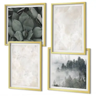 Komplet slika za spavaću sobu s motivom kamenih pastelnih mramornih pločica