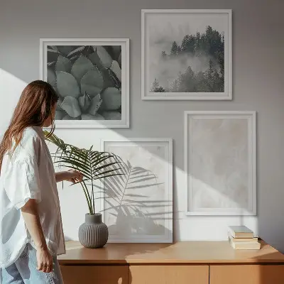 Komplet slika za spavaću sobu s motivom kamenih pastelnih mramornih pločica