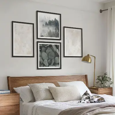 Komplet slika za spavaću sobu s motivom kamenih pastelnih mramornih pločica