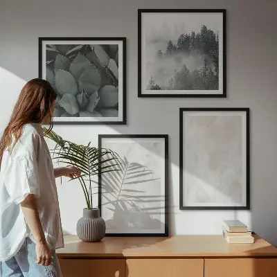 Komplet slika za spavaću sobu s motivom kamenih pastelnih mramornih pločica