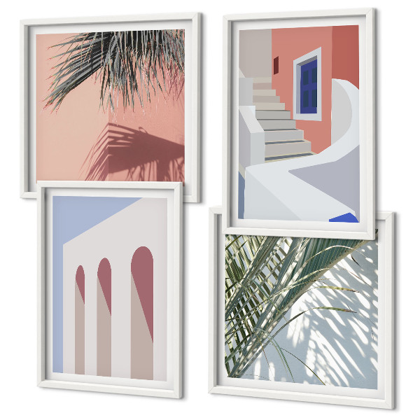 Komplet slika za spavaću sobu Ilustracije gradske arhitekture