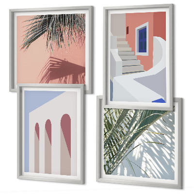 Komplet slika za spavaću sobu Ilustracije gradske arhitekture