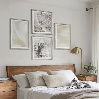 Komplet slika za spavaću sobu minimalistički dizajn s teksturom boje
