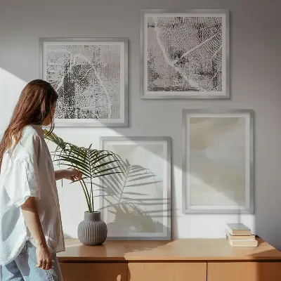 Komplet slika za spavaću sobu minimalistički dizajn s teksturom boje
