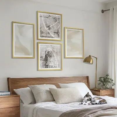 Komplet slika za spavaću sobu minimalistički dizajn s teksturom boje