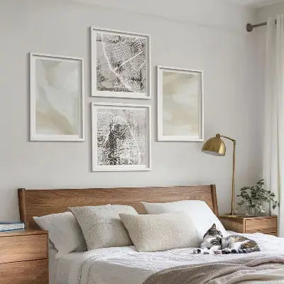 Komplet slika za spavaću sobu minimalistički dizajn s teksturom boje