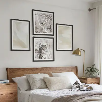 Komplet slika za spavaću sobu minimalistički dizajn s teksturom boje