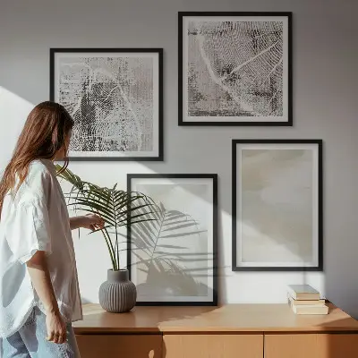 Komplet slika za spavaću sobu minimalistički dizajn s teksturom boje