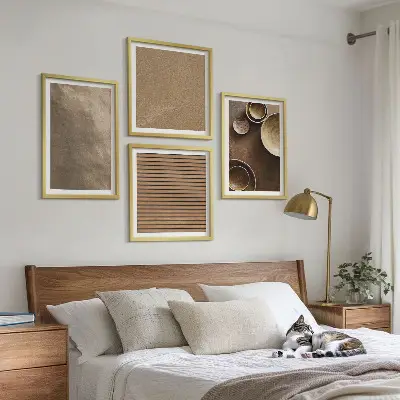 Moderne kamene strukture set od 4 slike u okviru