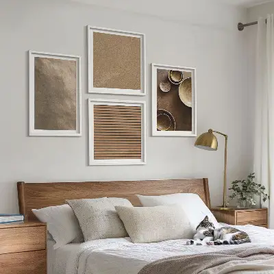 Moderne kamene strukture set od 4 slike u okviru
