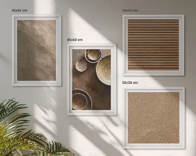 Moderne kamene strukture set od 4 slike u okviru