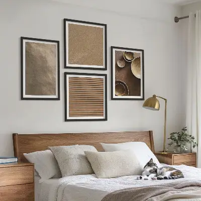 Moderne kamene strukture set od 4 slike u okviru