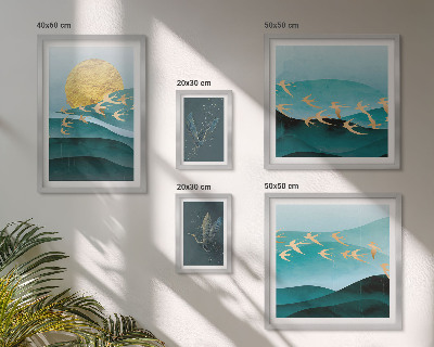 Set 5 slika u okviru Harmonija ptica i valova na moderan način