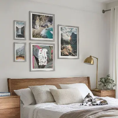 Set 5 slika Krajolici planinskih slapova u okviru