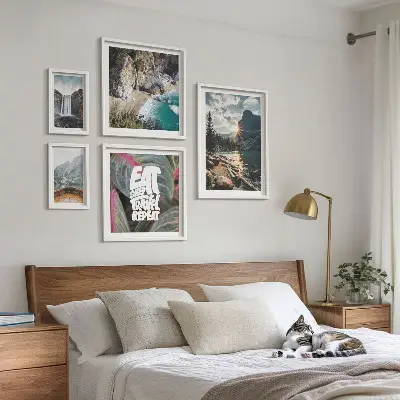 Set 5 slika Krajolici planinskih slapova u okviru