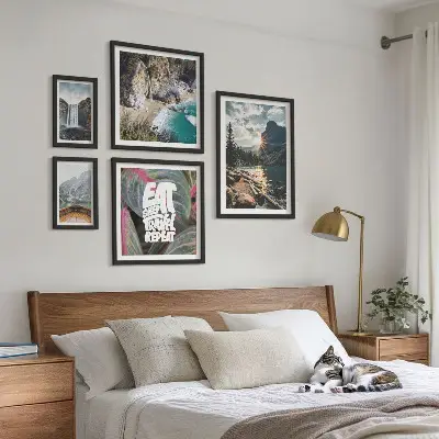 Set 5 slika Krajolici planinskih slapova u okviru