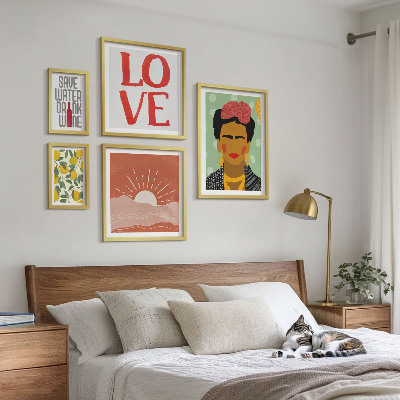 Set slika iznad kauča Žena s cvijećem u boho stilu