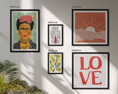 Set slika iznad kauča Žena s cvijećem u boho stilu