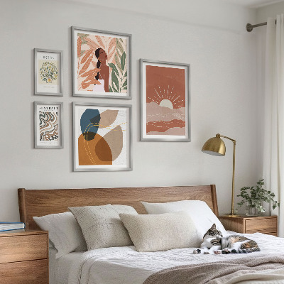 Set 5 slika u okviru Apstraktni biljni motivi u boho stilu