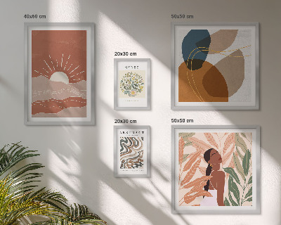 Set 5 slika u okviru Apstraktni biljni motivi u boho stilu