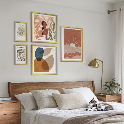 Set 5 slika u okviru Apstraktni biljni motivi u boho stilu