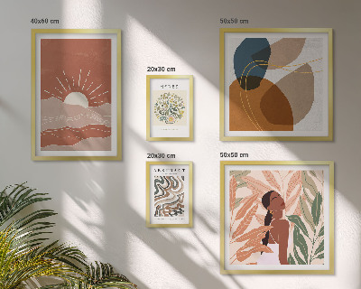 Set 5 slika u okviru Apstraktni biljni motivi u boho stilu
