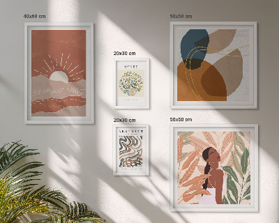 Set 5 slika u okviru Apstraktni biljni motivi u boho stilu