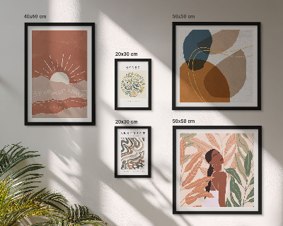 Set 5 slika u okviru Apstraktni biljni motivi u boho stilu