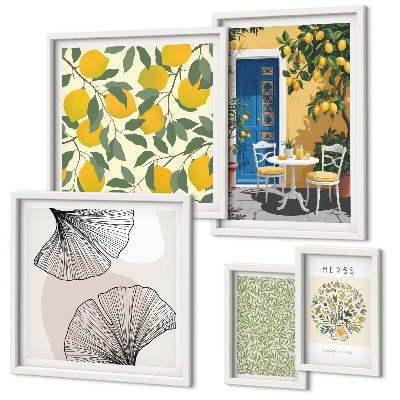 Set 5 slika u okviru Elegantni biljni motivi