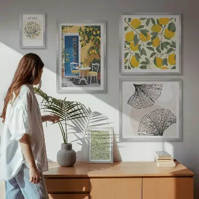 Set 5 slika u okviru s motivima elegantnih biljaka