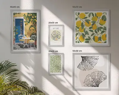 Set 5 slika u okviru s motivima elegantnih biljaka