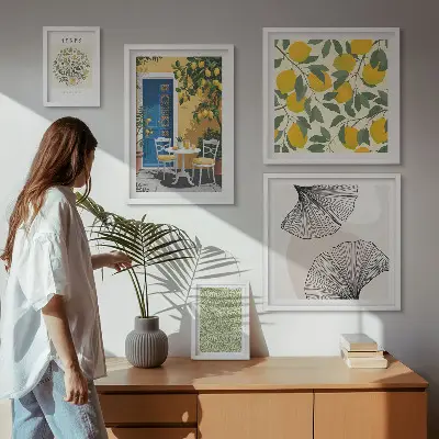 Set 5 slika u okviru s motivima elegantnih biljaka