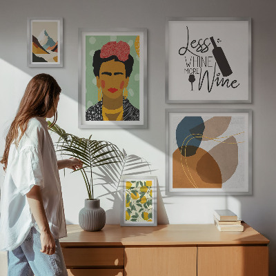Set 5 slika u okviru Apstraktni portreti u boho stilu