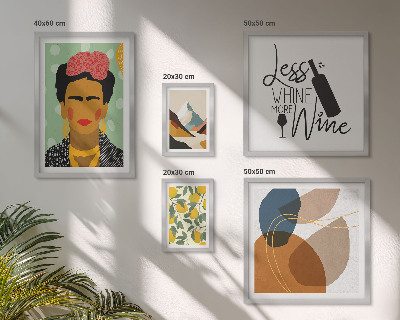 Set 5 slika u okviru Apstraktni portreti u boho stilu