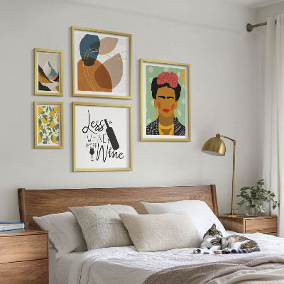 Set 5 slika u okviru Apstraktni portreti u boho stilu