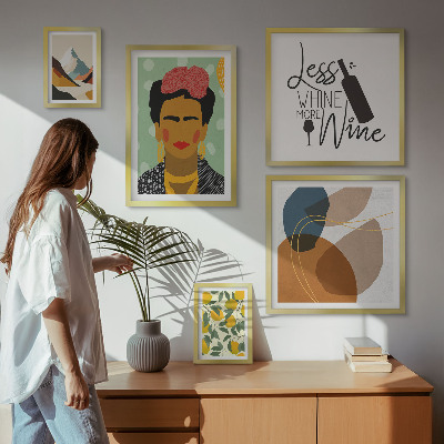 Set 5 slika u okviru Apstraktni portreti u boho stilu
