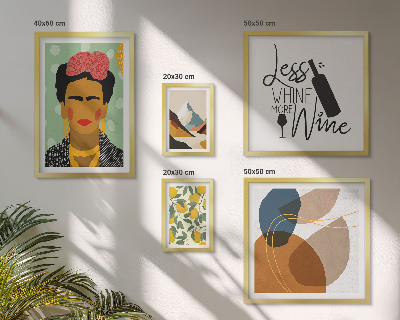 Set 5 slika u okviru Apstraktni portreti u boho stilu