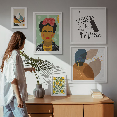 Set 5 slika u okviru Apstraktni portreti u boho stilu