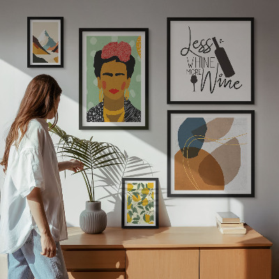 Set 5 slika u okviru Apstraktni portreti u boho stilu