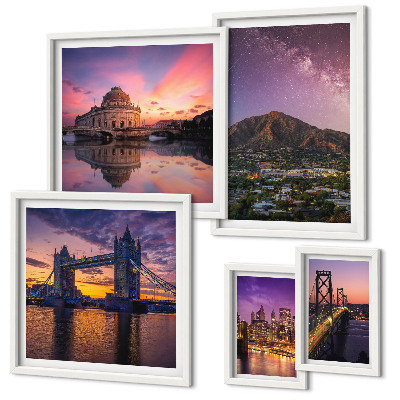 Set 5 slika u okviru Krajolici planinskih gradova noću