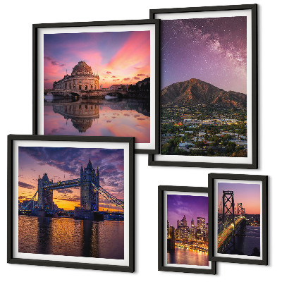 Set 5 slika u okviru Krajolici planinskih gradova noću