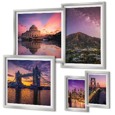 Set 5 slika u okviru Krajolici planinskih gradova noću