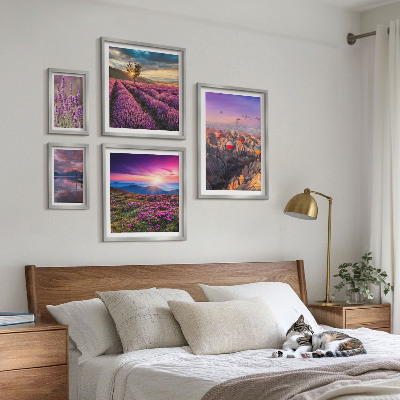 Set slika iznad kauča Pejzaž balona od lavande
