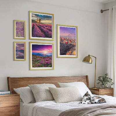 Set slika iznad kauča Pejzaž balona od lavande