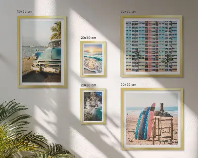 Elegantni krajolici na plaži poliptih u okviru