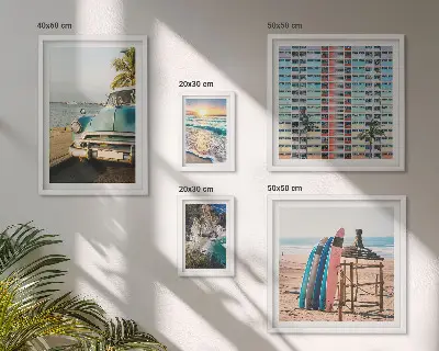 Elegantni krajolici na plaži poliptih u okviru