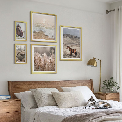 Set 5 slika u okviru Pejzaži s konjima i vodom